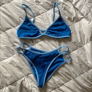 Lounge Blue Bikini top and bottom.